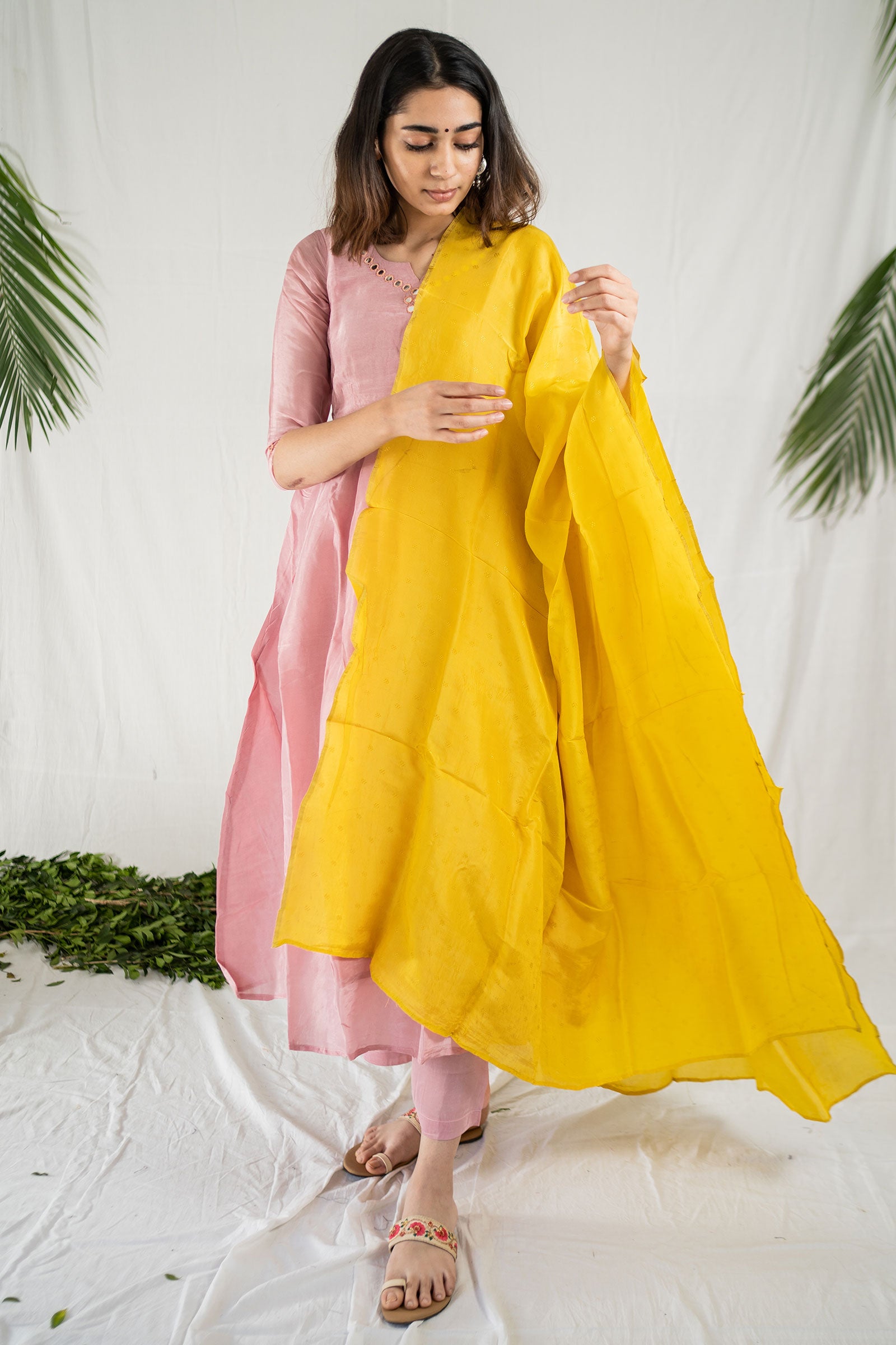 Baby Pink Silk Suit Set - Tantu