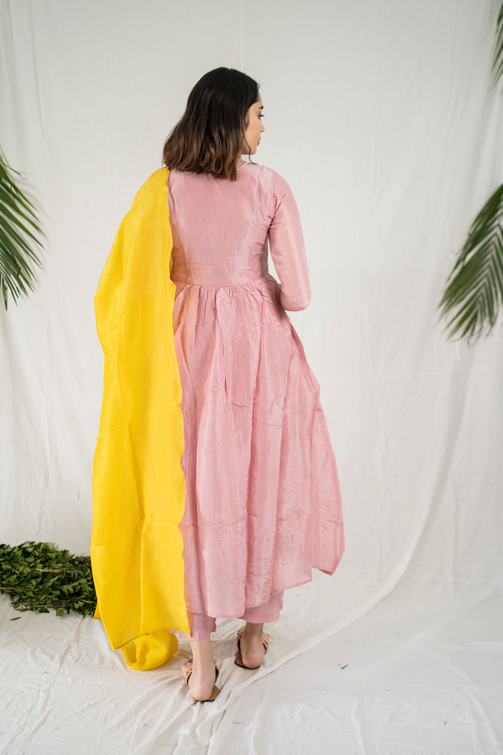 Baby Pink Silk Suit Set - Tantu