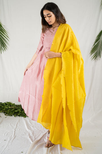 Baby Pink Silk Suit Set - Tantu