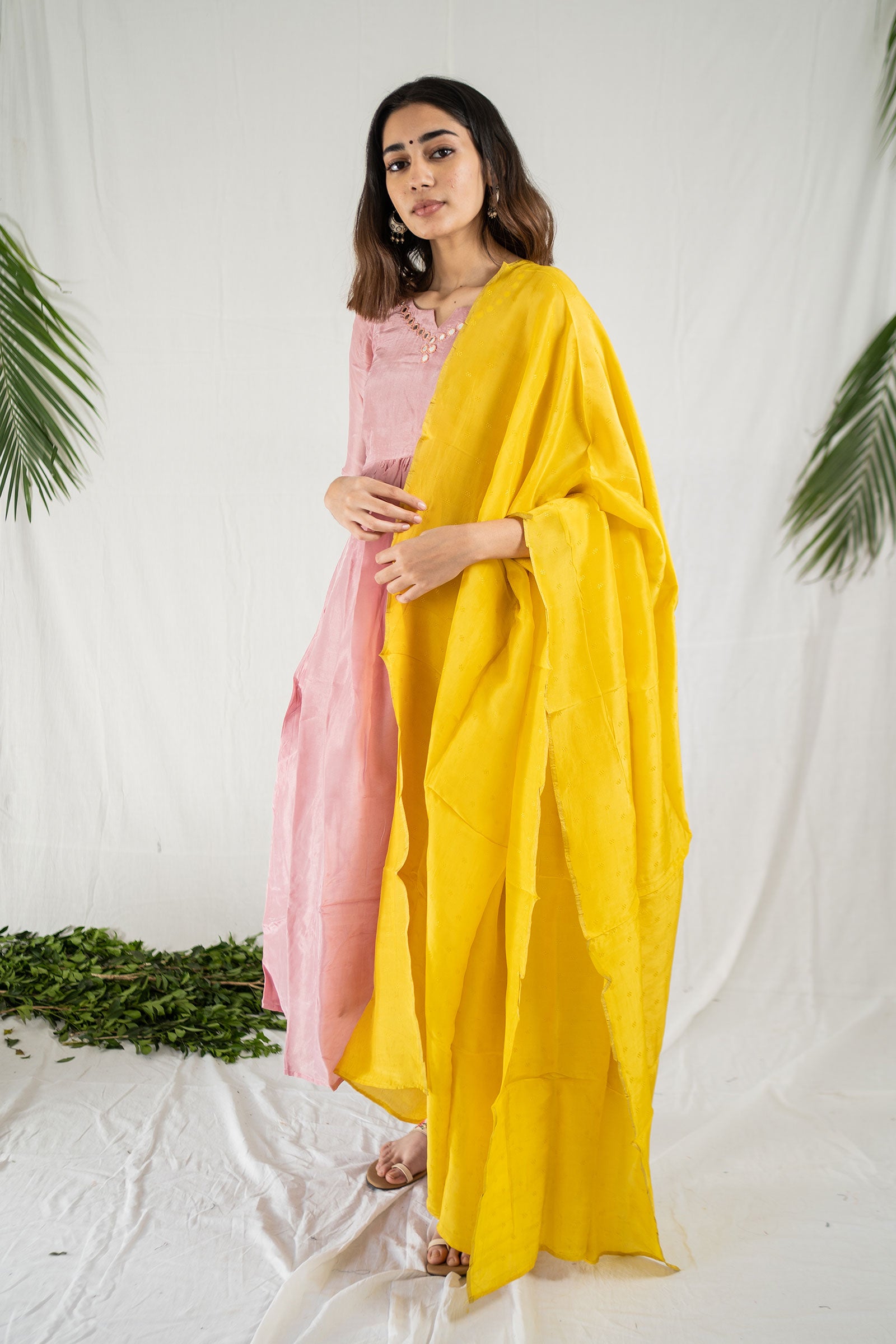 Baby Pink Silk Suit Set - Tantu