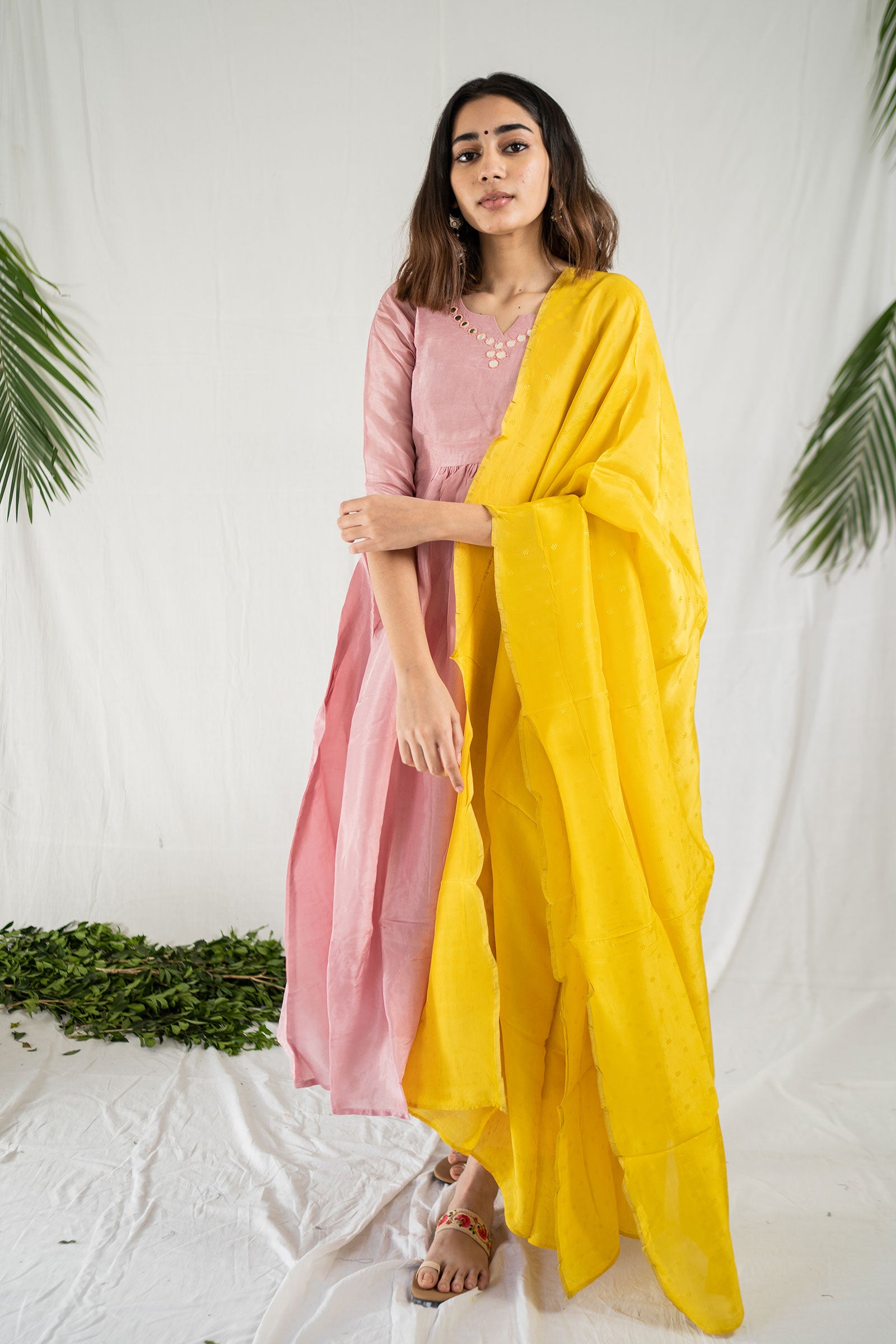 Baby Pink Silk Suit Set - Tantu