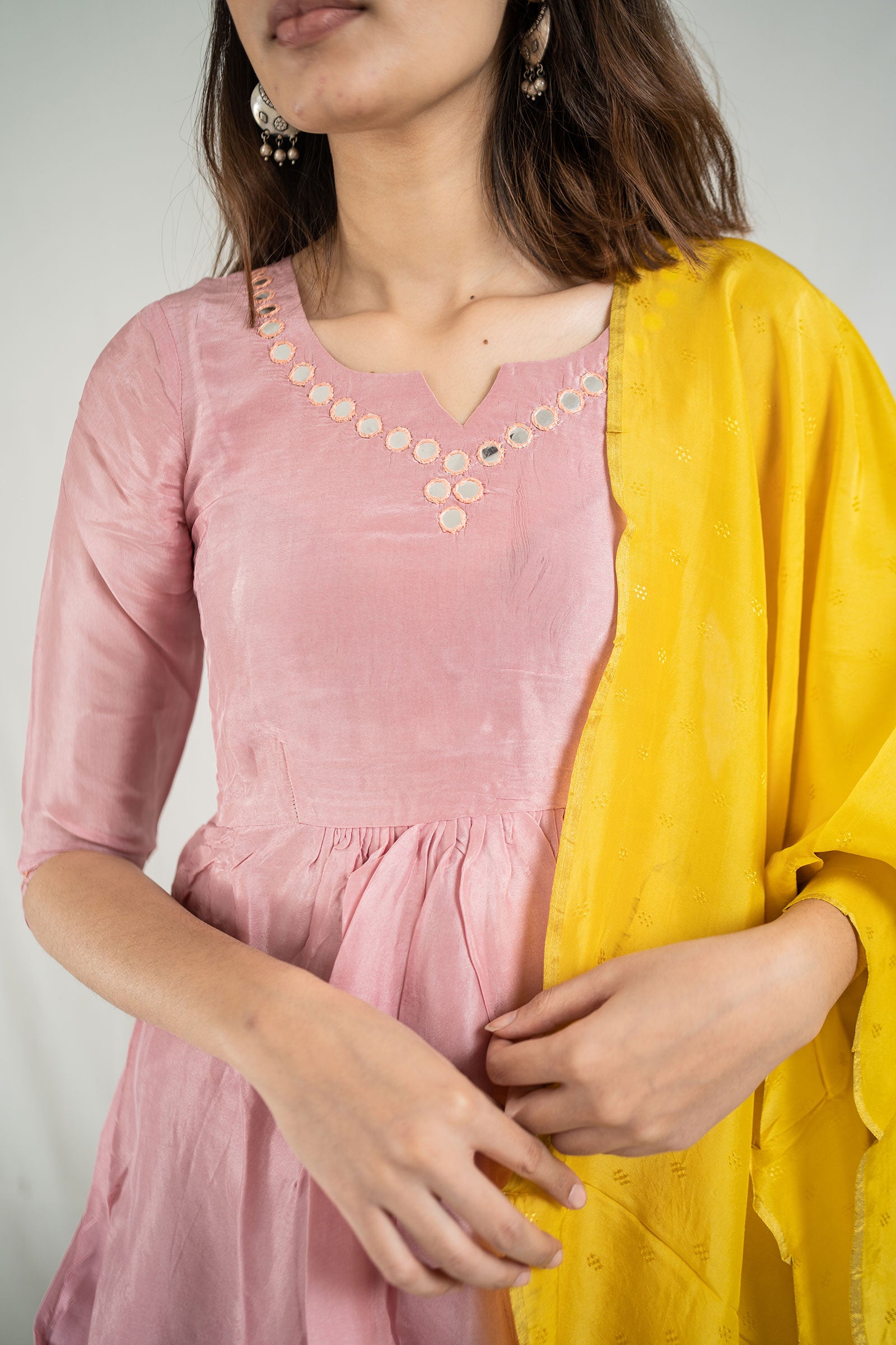 Baby Pink Silk Suit Set - Tantu