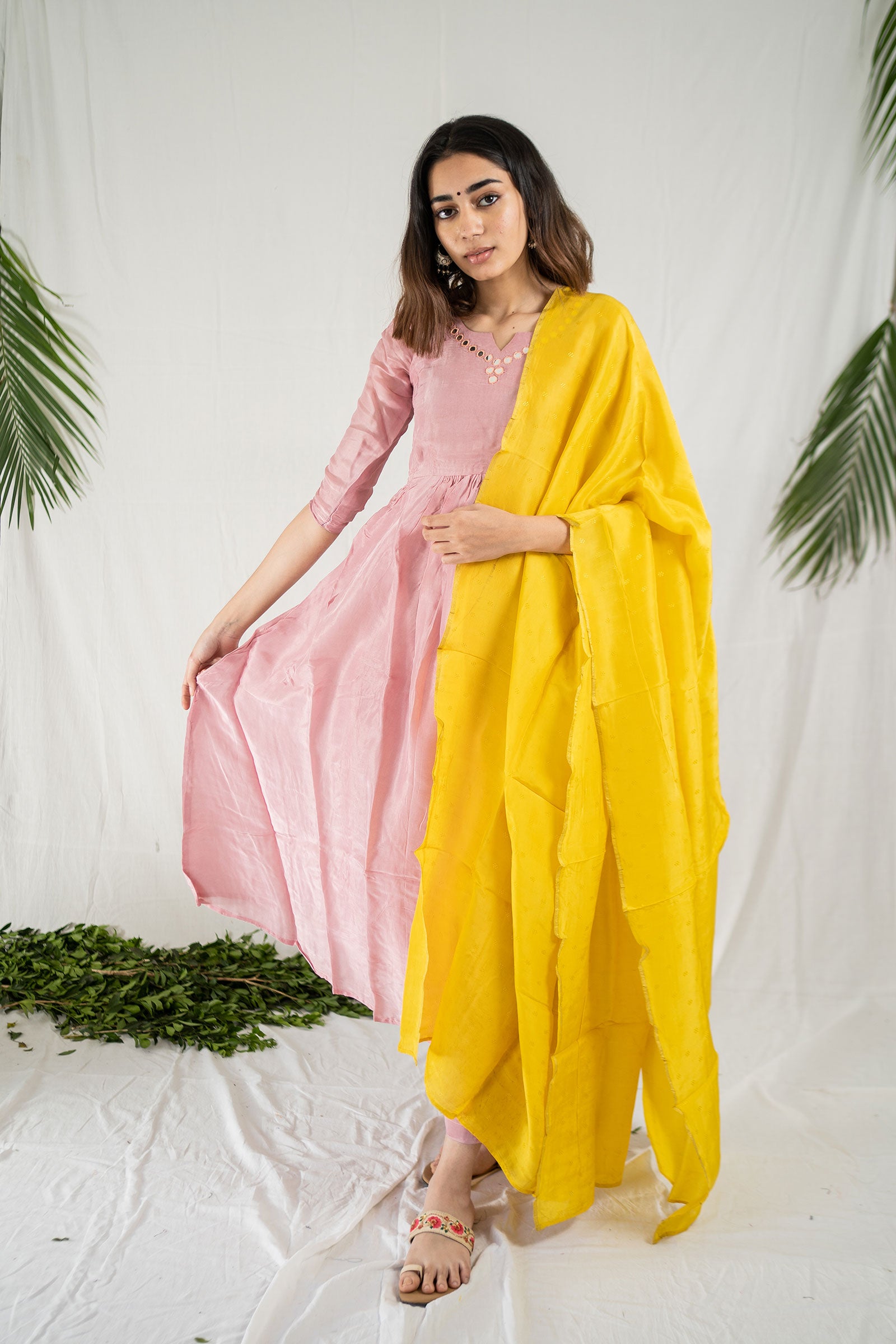 Baby Pink Silk Suit Set - Tantu