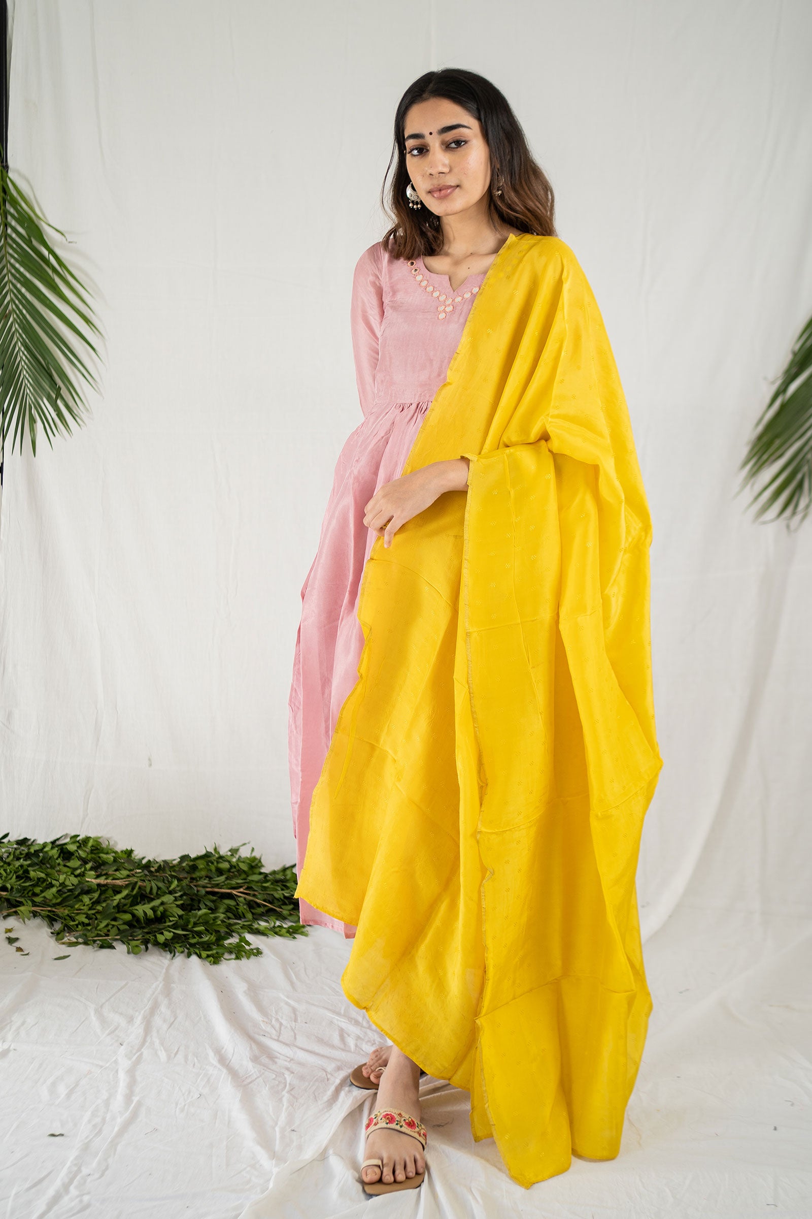 Baby Pink Silk Suit Set - Tantu