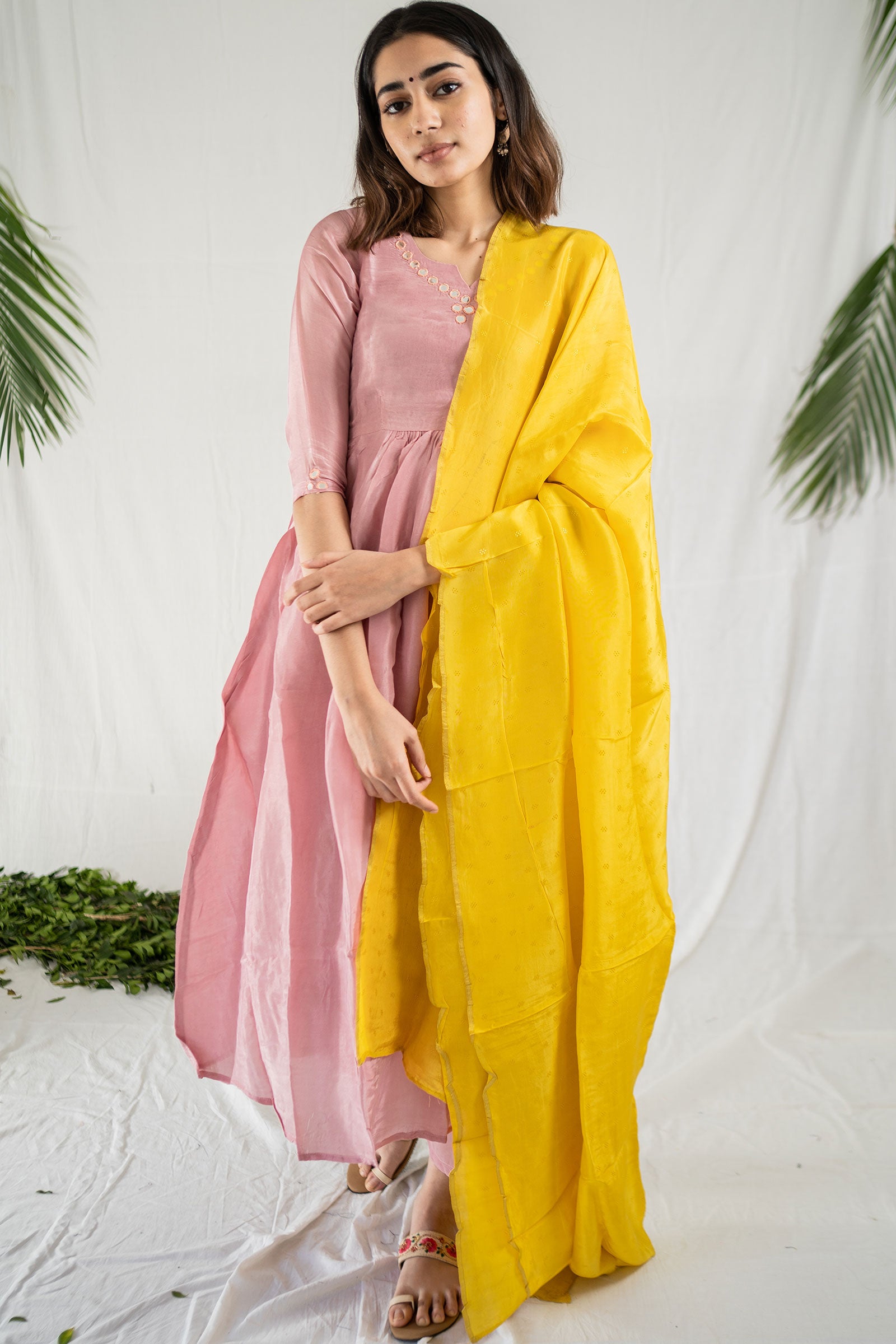 Baby Pink Silk Suit Set - Tantu