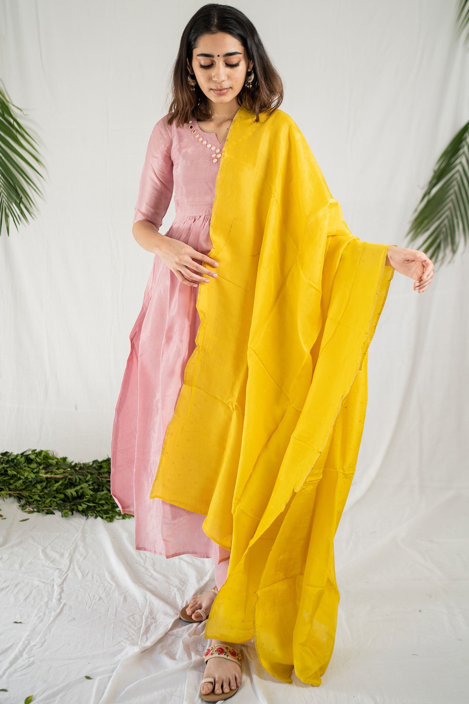 Baby Pink Silk Suit Set - Tantu
