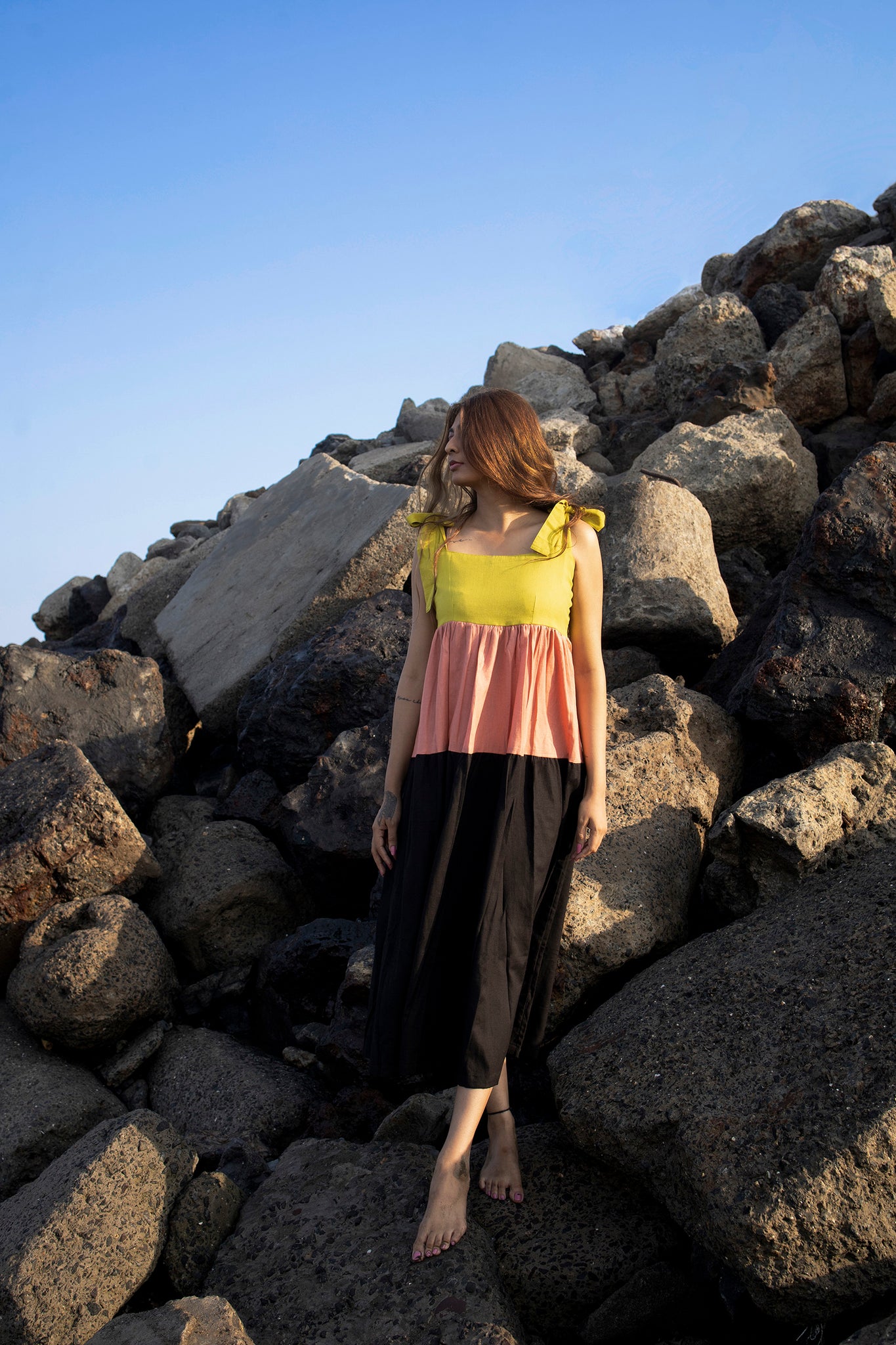 Rainbow Ruffle Layered Dress