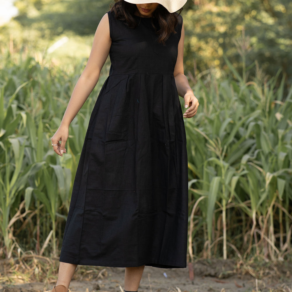 
                  
                    Black Lily Cotton Dress - Tantu 
                  
                