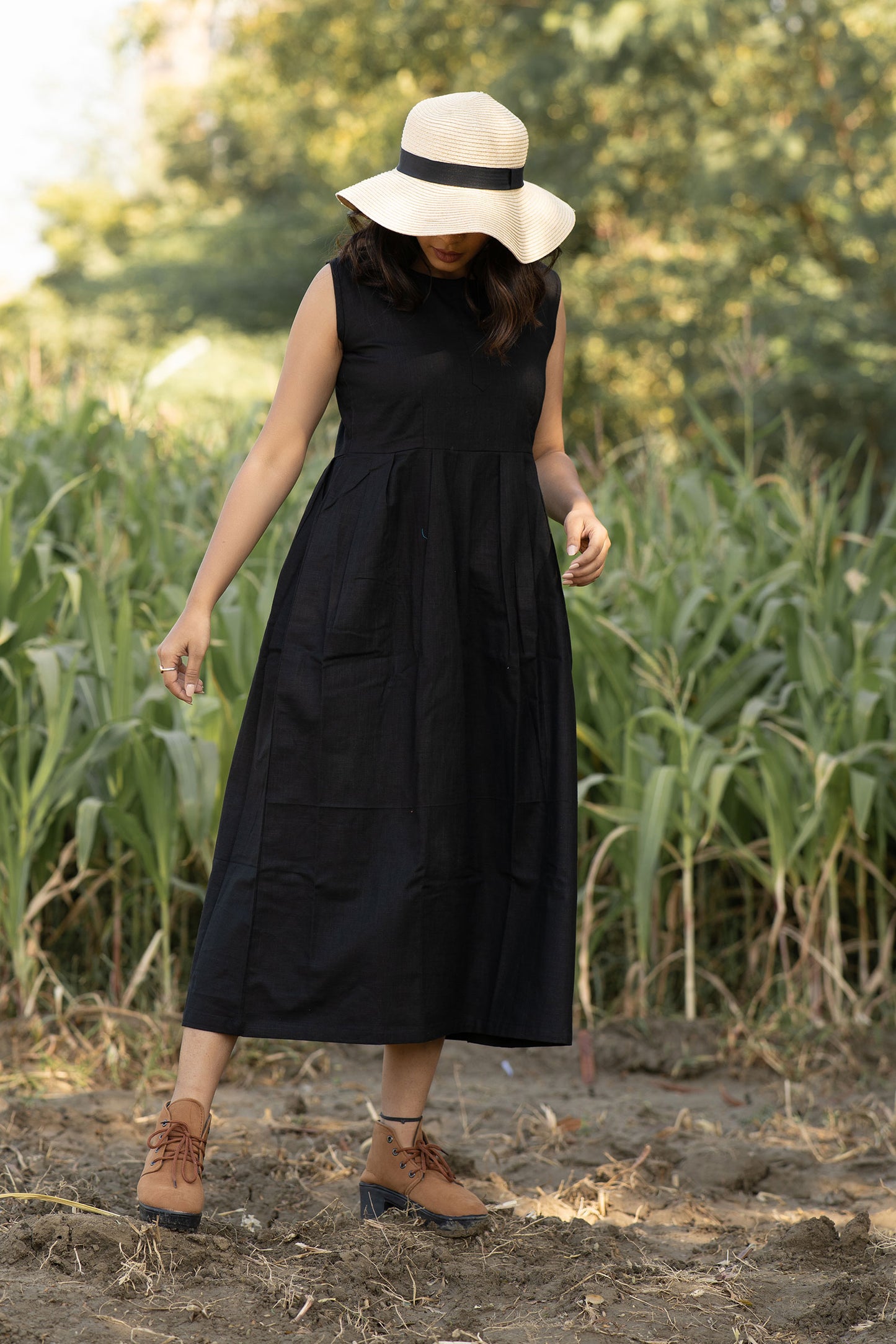 
                  
                    Black Lily Cotton Dress - Tantu 
                  
                