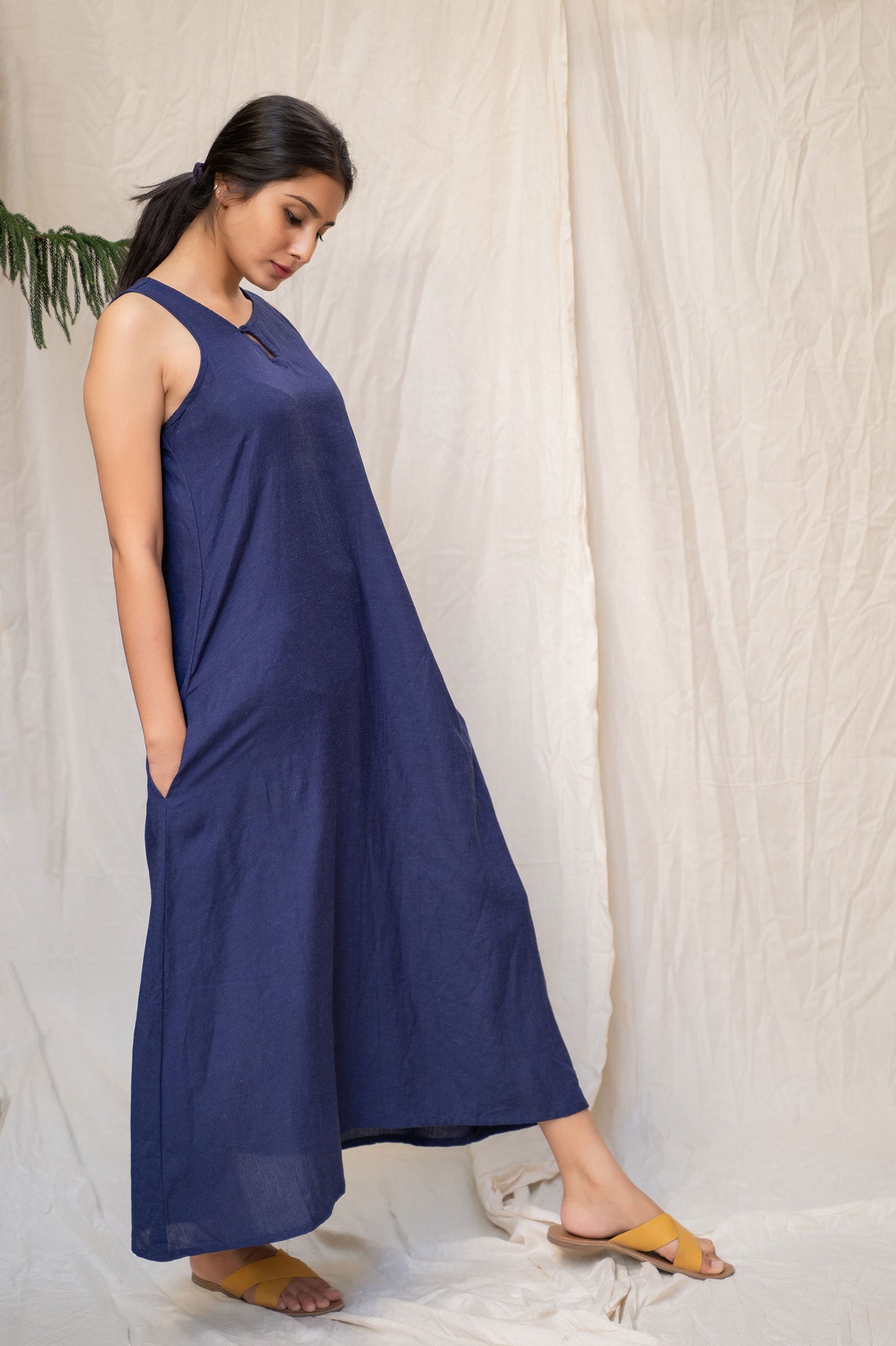 
                  
                    Indigo Cotton Medi Dress - Tantu 
                  
                