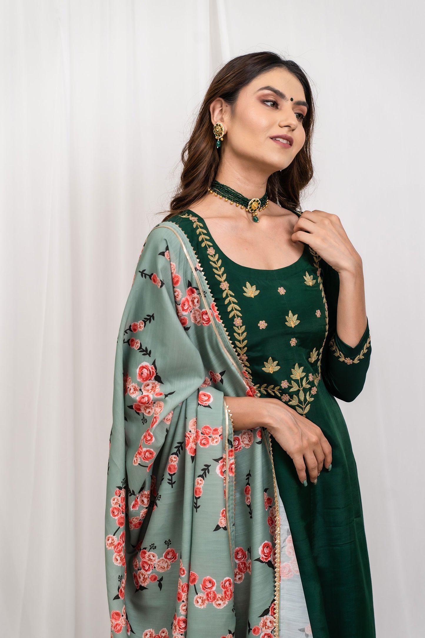 
                  
                    Haritha Embroidered Silk Suit Set - Tantu 
                  
                