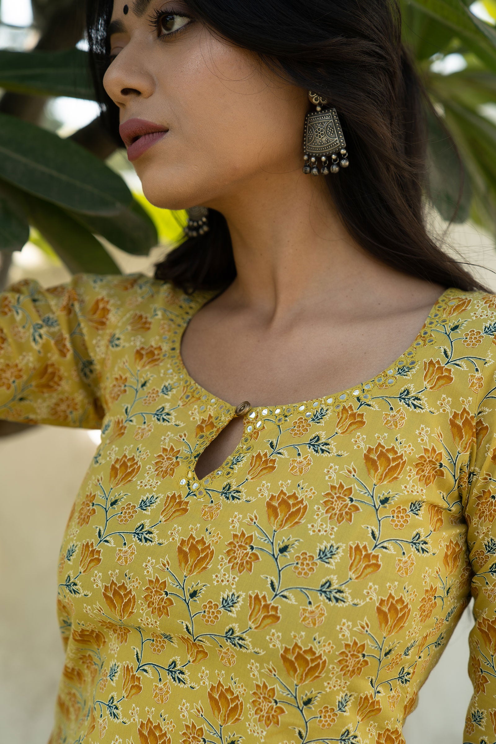 Yellow BlockPrinted Kurta Set - Tantu 