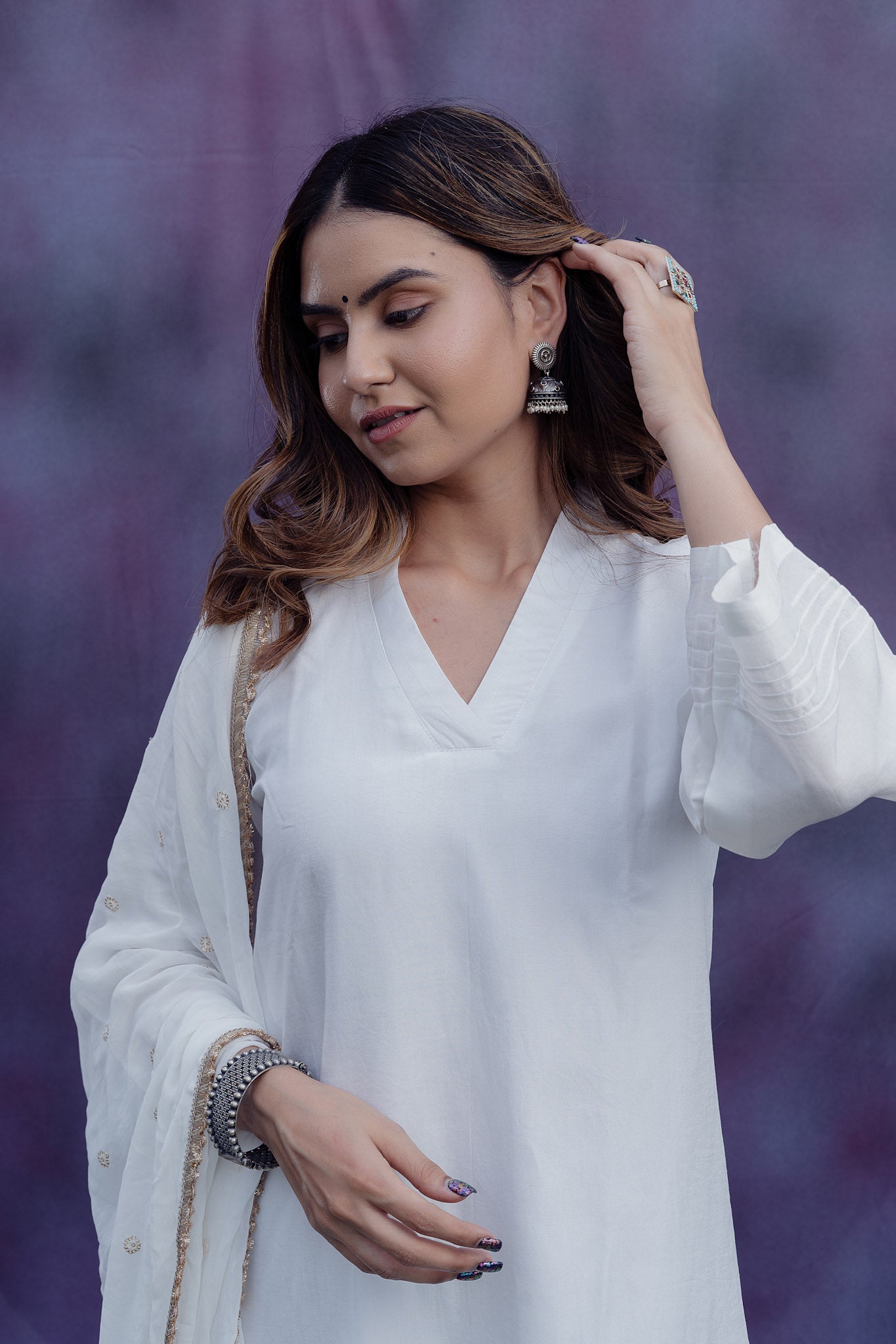 White Silk Suit Set - Tantu 